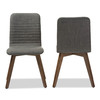 Baxton Studio Sugar Dark Grey Upholstered Walnut Finishing Dining Chair, PK2 123-6796